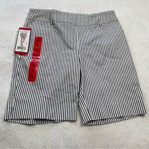 Hilary Radley Navy & White Striped Bermuda ~ Size Medium ~Midrise~Summertime*NWT
